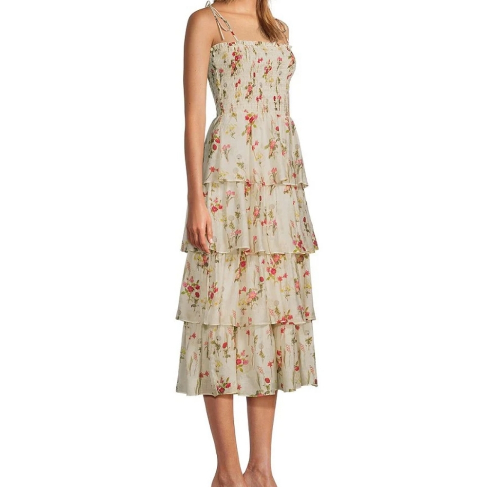 NWT Lucy Paris dress, Floral Tiered Maxi Dress Size L